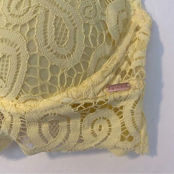 PINK Victorias Secret sexy Lace High Neck yellow padded push up bralette bra M - Picture 7 of 13